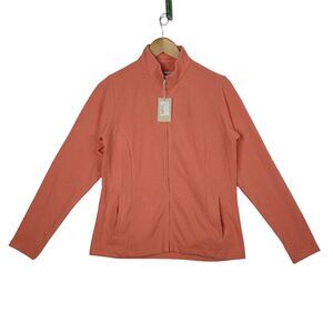 Peter Millar Full Zip Sweater Womens Size Medium Persimmon Mock Neck